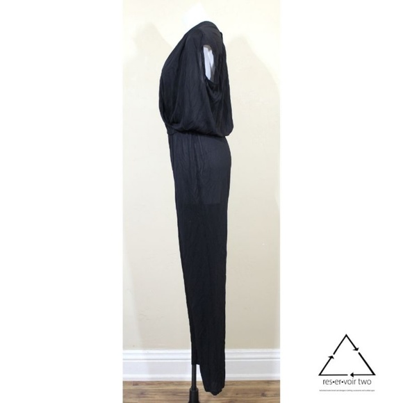 Halston Jumpsuit V Neck Sleeveless Slim Viscose - Picture 2 of 6